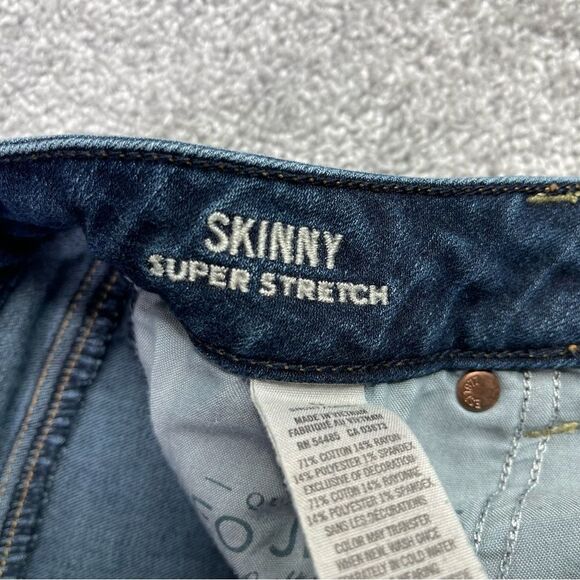 American Eagle Jeans Women's 0 Short Blue Skinny Low Rise Dark Denim Stretch - Picture 6 of 12
